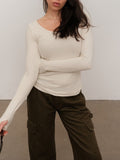 KUWALLA Bridget Peachy Scoop Long Sleeve Top